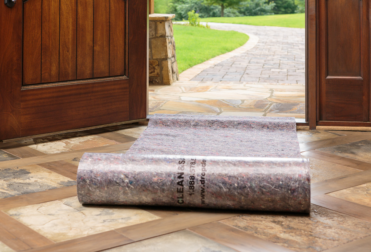 Clean&Safe reusable drop cloths protect any surface including stone, hardwood and more.